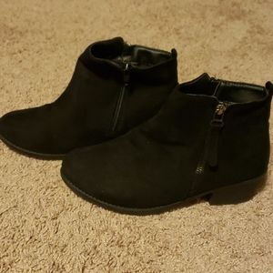 Black heeled bootie style boots